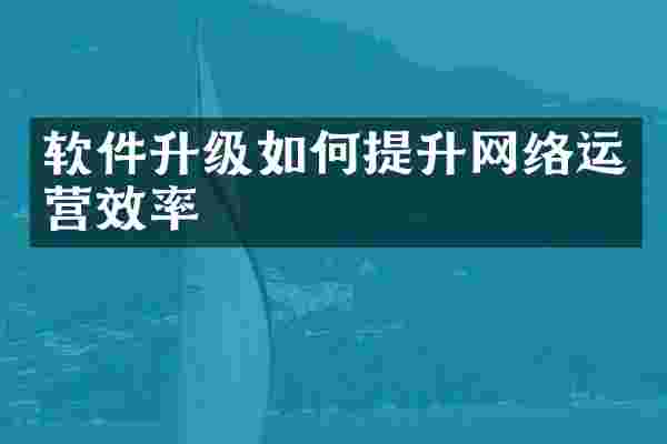软件升级如何提升网络运营效率