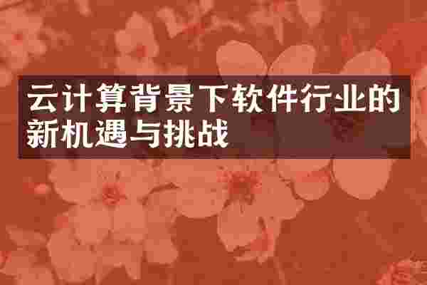 云计算背景下软件行业的新机遇与挑战