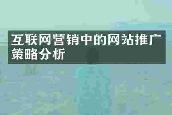 互联网营销中的网站推广策略分析