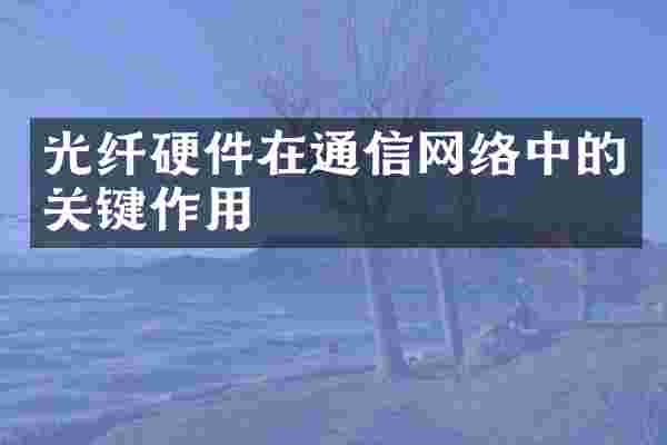 光纤硬件在通信网络中的关键作用