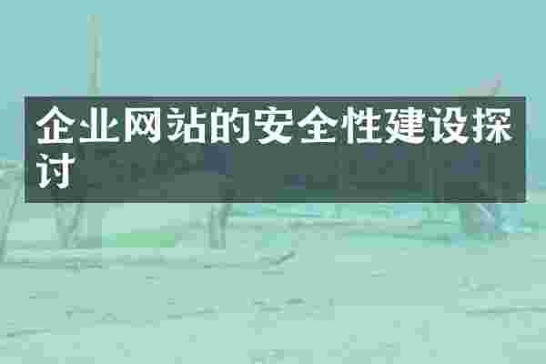 企业网站的安全性建设探讨