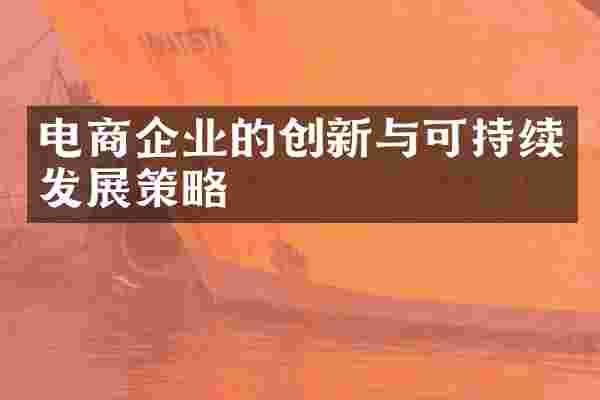 电商企业的创新与可持续发展策略
