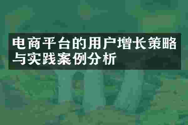 电商平台的用户增长策略与实践案例分析
