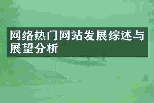 网络热门网站发展综述与展望分析