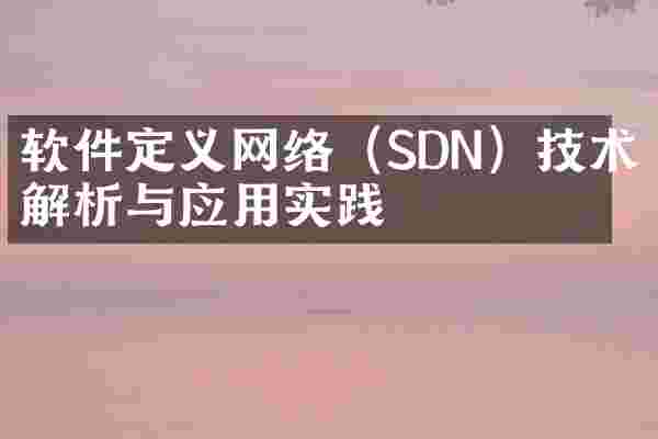 软件定义网络（SDN）技术解析与应用实践