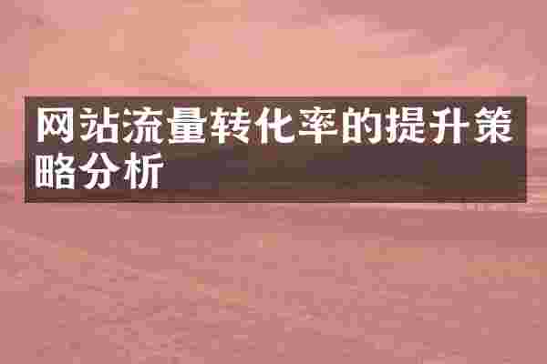 网站流量转化率的提升策略分析