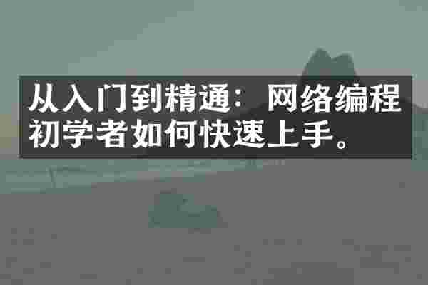 从入门到精通：网络编程初学者如何快速上手。