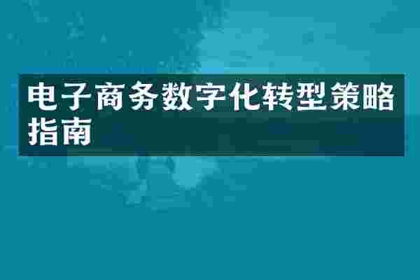 电子商务数字化转型策略指南