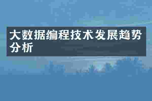 大数据编程技术发展趋势分析