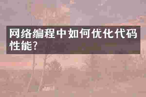 网络编程中如何优化代码性能?