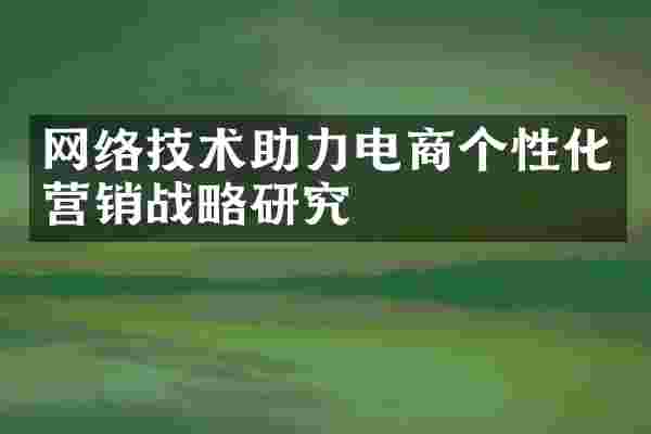 网络技术助力电商个性化营销战略研究