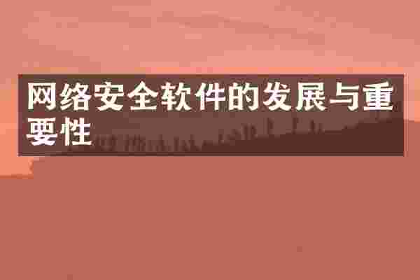 网络安全软件的发展与重要性