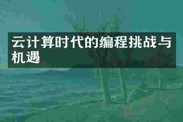 云计算时代的编程挑战与机遇