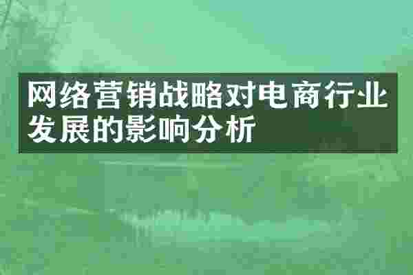 网络营销战略对电商行业发展的影响分析