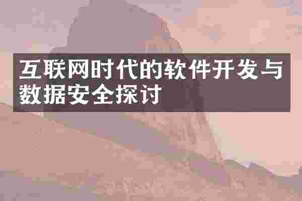 互联网时代的软件开发与数据安全探讨