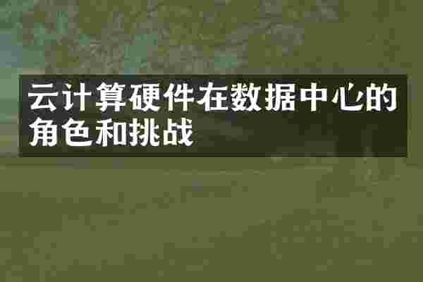 云计算硬件在数据中心的角色和挑战