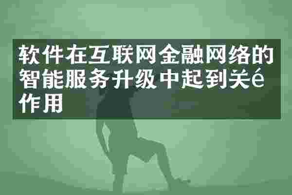 软件在互联网金融网络的智能服务升级中起到关键作用