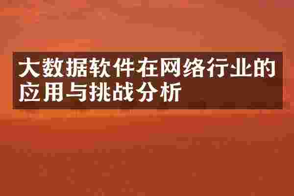 大数据软件在网络行业的应用与挑战分析