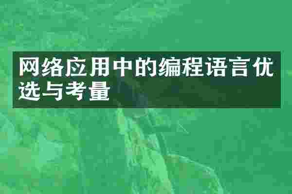 网络应用中的编程语言优选与考量