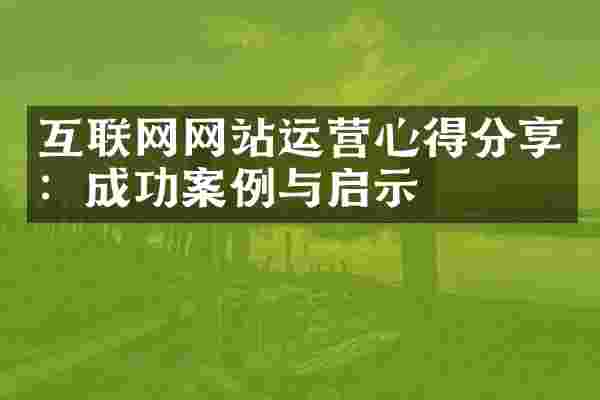 互联网网站运营心得分享：成功案例与启示