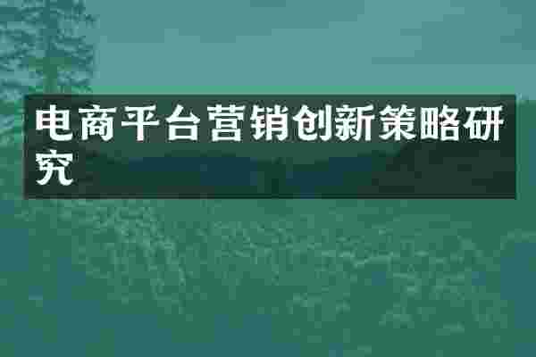 电商平台营销创新策略研究
