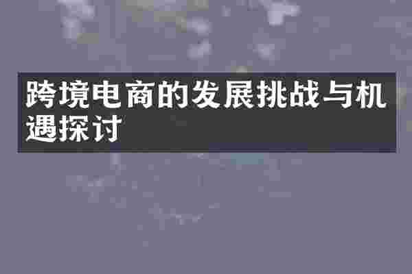 跨境电商的发展挑战与机遇探讨