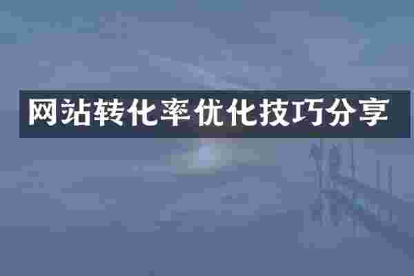 网站转化率优化技巧分享