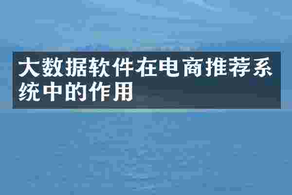 大数据软件在电商推荐系统中的作用
