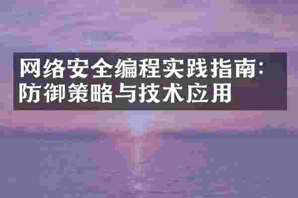 网络安全编程实践指南：防御策略与技术应用