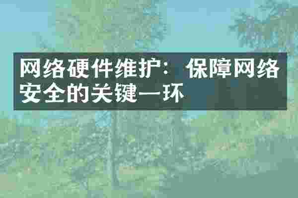 网络硬件维护：保障网络安全的关键一环