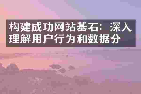 构建成功网站基石：深入理解用户行为和数据分析