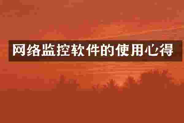 网络监控软件的使用心得