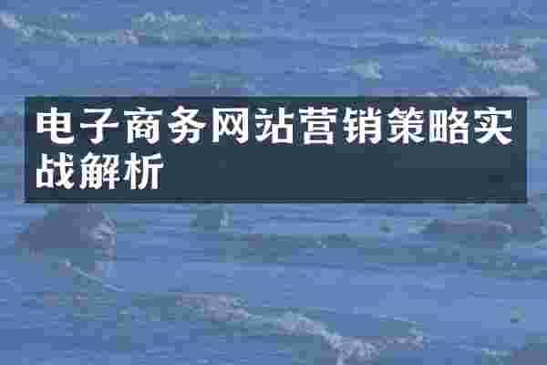 电子商务网站营销策略实战解析