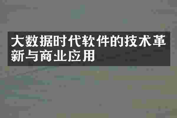 大数据时代软件的技术革新与商业应用