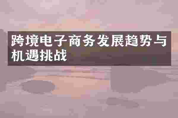 跨境电子商务发展趋势与机遇挑战