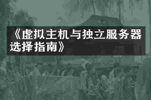 《虚拟主机与独立服务器选择指南》