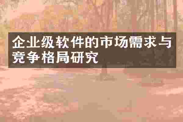 企业级软件的市场需求与竞争格局研究