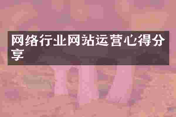 网络行业网站运营心得分享