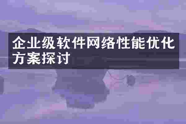 企业级软件网络性能优化方案探讨