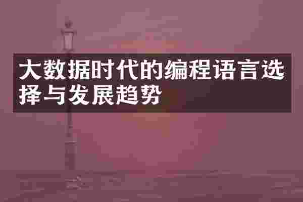 大数据时代的编程语言选择与发展趋势